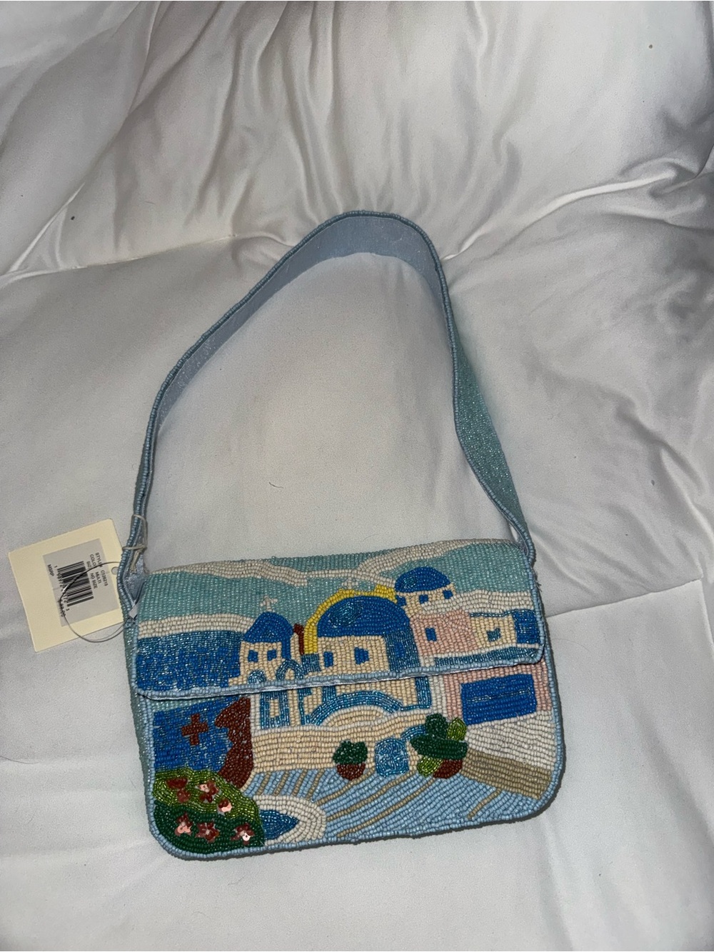 Beaded Santorini Shoulder Bag Handmade in India New with Tags